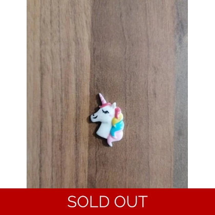 Unicorn Face Small Plastic Single Pin Badge